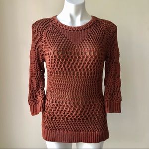 Ted Baker London Open Stitch Burnt Orange Jumper Sweater
